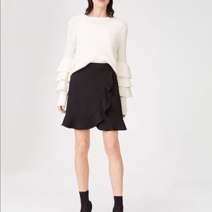 Club Monaco black ruffle mini skirt